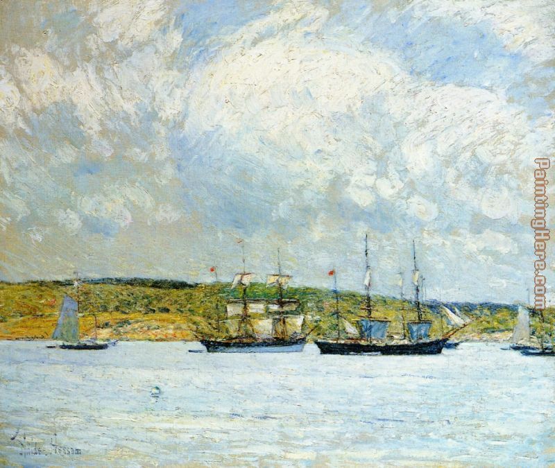 childe hassam A Parade of Boats